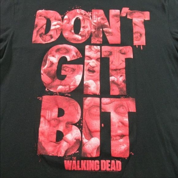 2012 The Walking Dead T Shirt Don't Git Bit Zombies Blood Horror TV Show - Picture 2 of 5